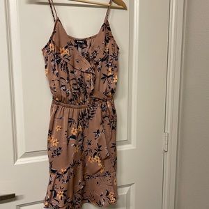 Express floral satin strap dress